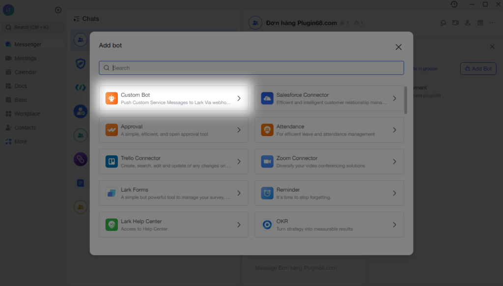 Thông báo đơn hàng mới qua Larksuite - Woocommerce 5 custom bot